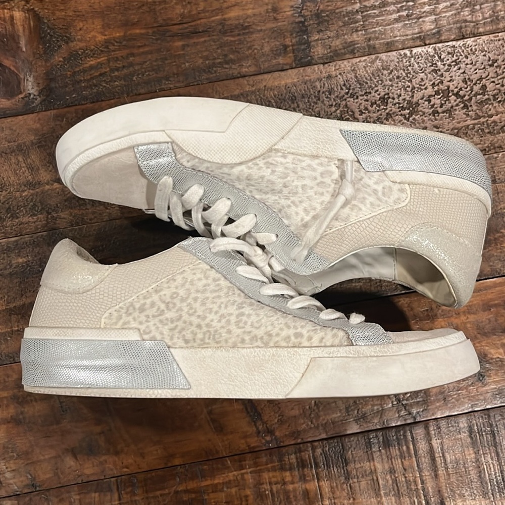 Dolce Vita Zina Sneakers, Cream Leopard Print Suede, 6.5 Women, Used Like New